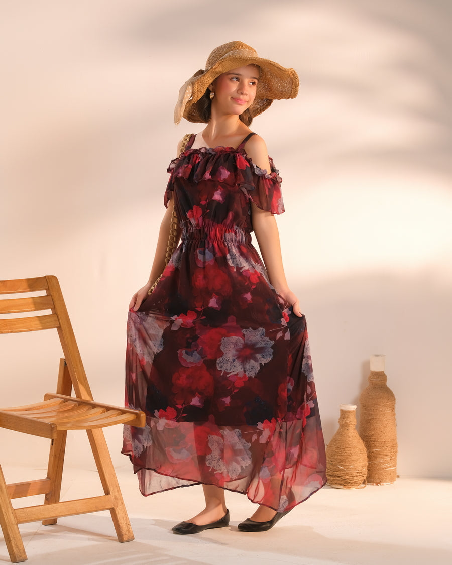 Sprinkles Stitched 1 Piece Formals Shirts Kids Collection'2025-Crimson Reverie - 1pc