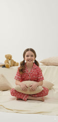 Sprinkles Stitched 2 Piece Winter Night Suit Kids Collection'2025-Crimson Cozy Mosaic - Night Suit - 2pcs