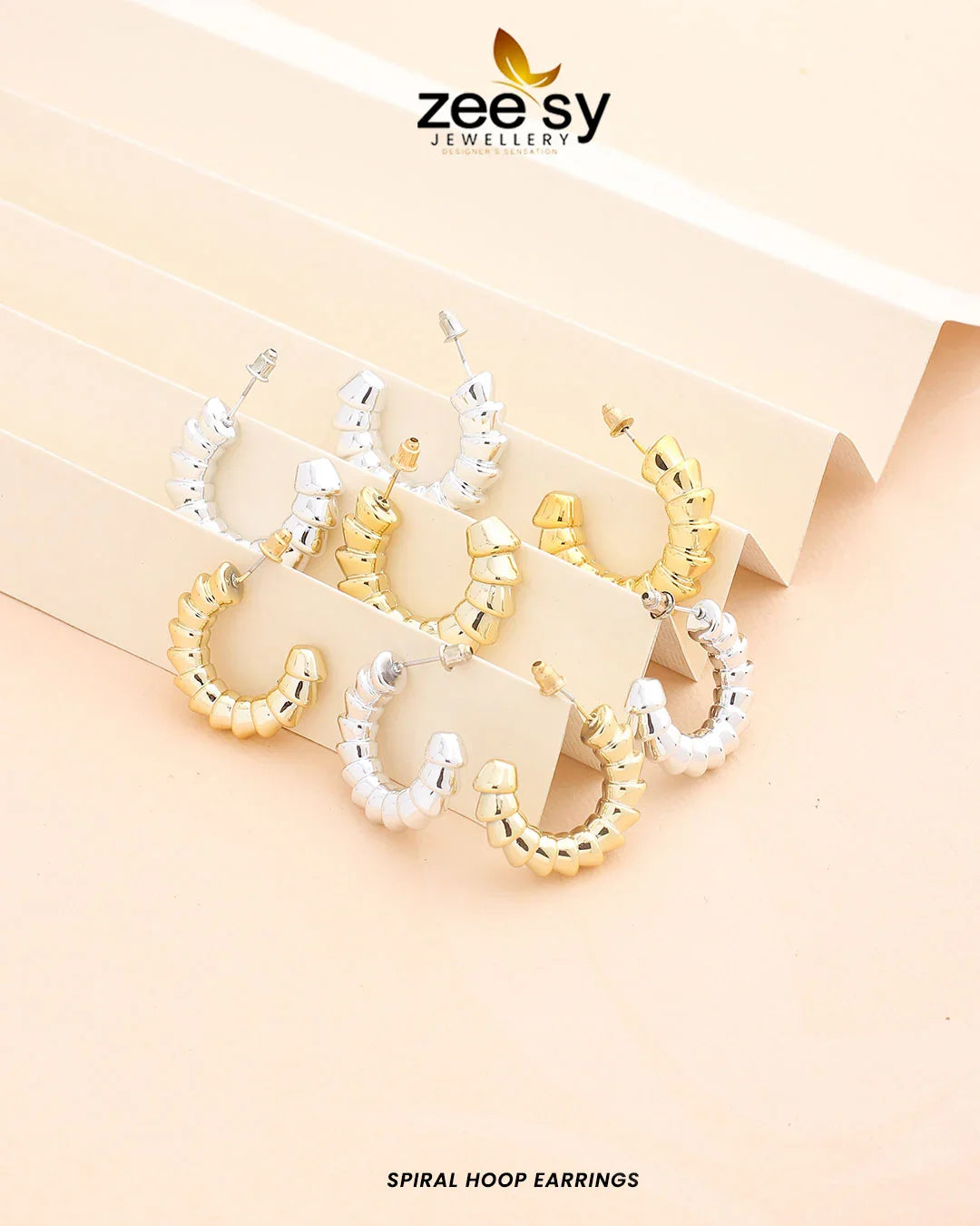 Spiral Hoop Earrings - Zeesy Jewellery