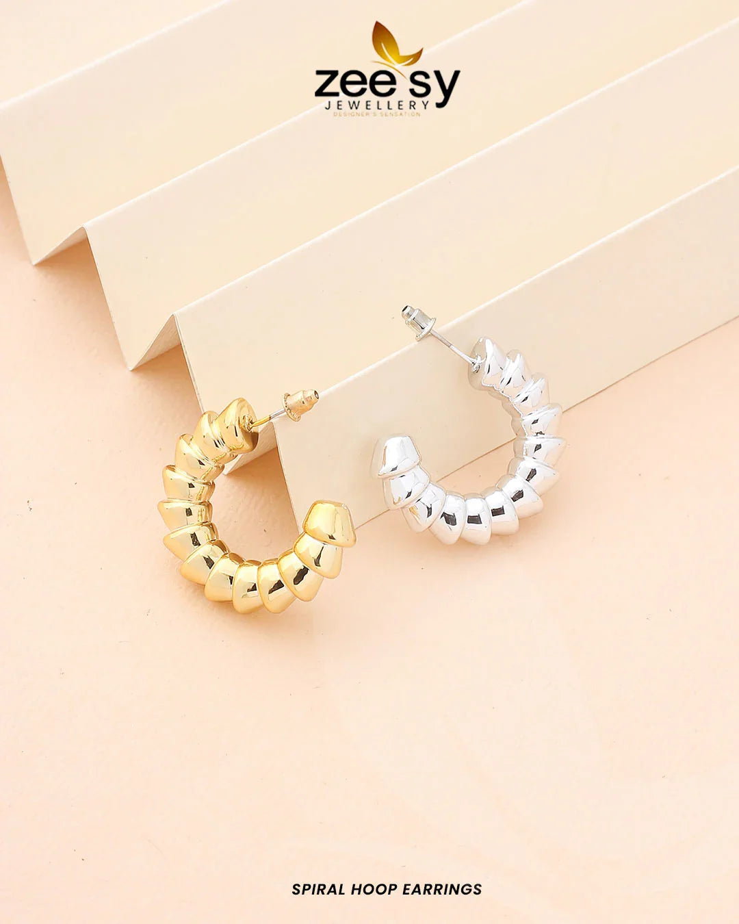 Spiral Hoop Earrings - Zeesy Jewellery