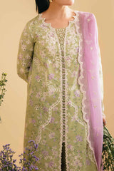 Qlinekari By Qalamkar Unstitched 3 Piece Emb Lawn Suit-SQ-10-Vehja
