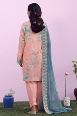 Mirha By Sahar Unstitched 3 Piece Emb Lawn Suit-SS1-26-39-Blush Azure