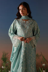 Mirha By Sahar Unstitched 3 Piece Emb Lawn Suit-SS1-26-41-Pale Azure
