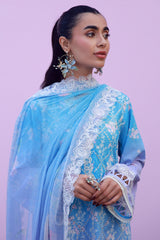 Mirha By Sahar Unstitched 3 Piece Emb Lawn Suit-SS1-26-42-Indigo Amethyst