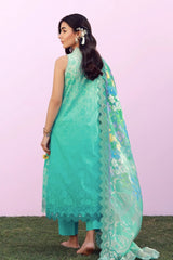 Mirha By Sahar Unstitched 3 Piece Emb Lawn Suit-SS1-26-43-Turquoise Drift