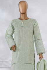 Sunehri By HZ Stitched 3 Piece Emb Dyed Cotton Winter Suit-SSE-815-Green