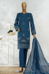 Sunehri By HZ Stitched 3 Piece Emb Dyed Cotton Winter Collection'2025-SSE-817-Blue