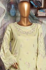 Muse By HZ Stitched 3 Piece Emb Cotton Self Jacquard Vol-02 Suit-SSJ-2501-Cream