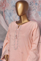 Muse By HZ Stitched 3 Piece Emb Cotton Self Jacquard Vol-02 Suit-SSJ-2502-Pink