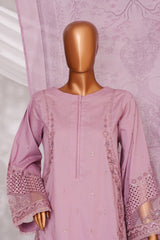 Muse By HZ Stitched 3 Piece Emb Self Cotton Jacquard Vol-05 Suit-SSJ-2504-Tea Pink