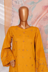 Muse By HZ Stitched 3 Piece Emb Self Cotton Jacquard Vol-05 Suit-SSJ-2506-Mustard