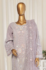 Bin Saeed Stitched 3 Piece Emb Chiffon Suit-STS-1792-Light Purple
