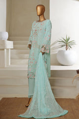 Bin Saeed Stitched 3 Piece Luxury Emb Chiffon Suit-STSC-2151-Sky Blue