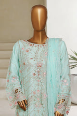 Bin Saeed Stitched 3 Piece Luxury Emb Chiffon Collection'2025-STSC-2151-Sky Blue