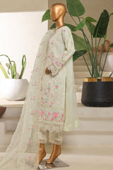 Bin Saeed Stitched 3 Piece Luxury Emb Chiffon & Organza Suit-STSC-2191-Pista