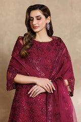 Zayrah By Zarif Unstitched 3 Piece Luxury Formals Suit-ZF-ZYR-01-Surkh