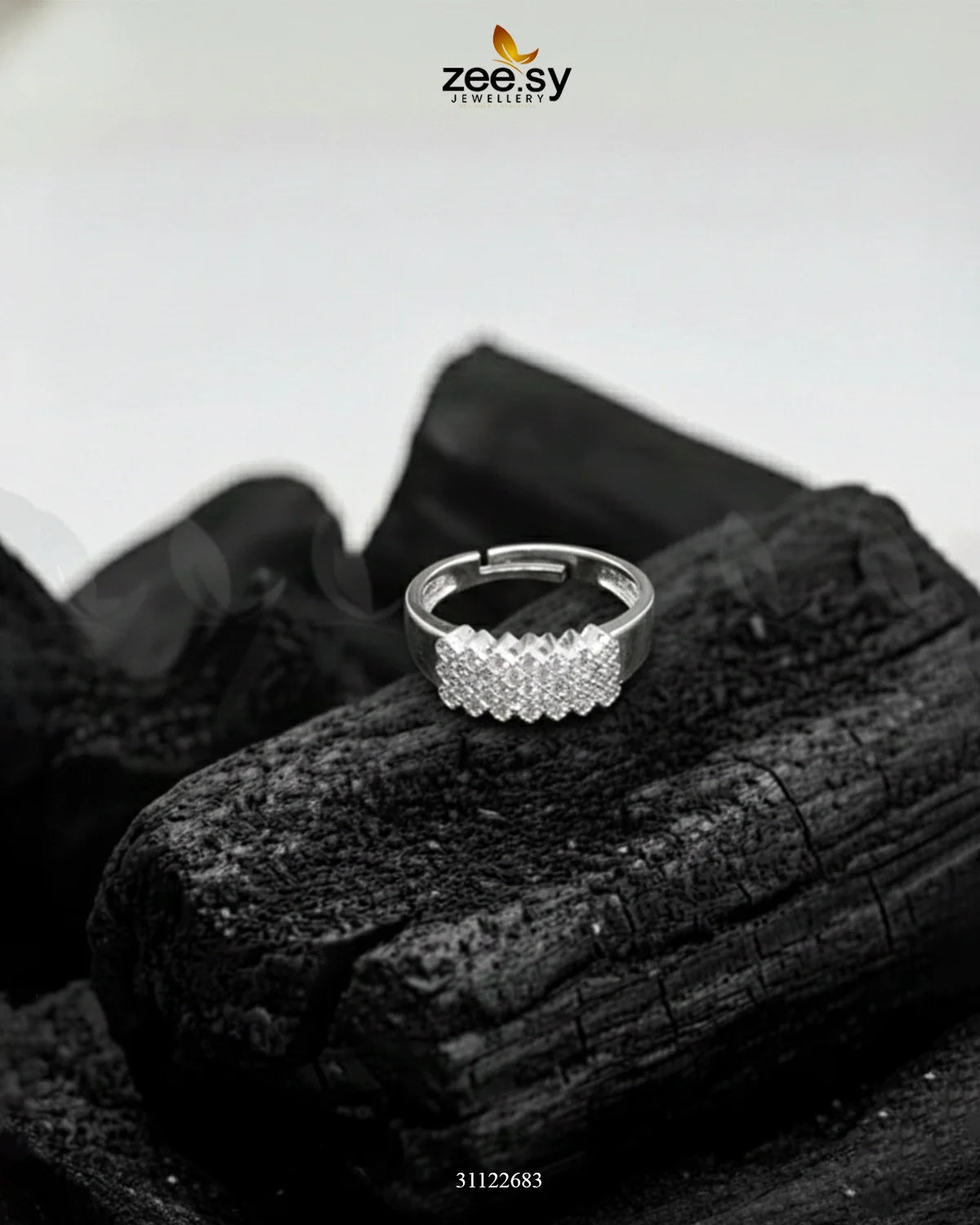 Artisan Geometric Band Ring Silver - Zeesy Jewellery
