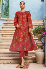 Sada Bahar Stitched 2 Piece Peplum Frock Collection-D-4929-Rust