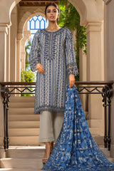 Sada Bahar Stitched 3 Piece Emb Khaddar Suit-D-6635-Off White