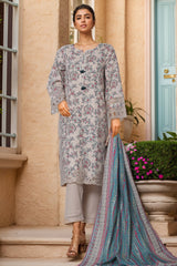 Sada Bahar Stitched 3 Piece Emb Khaddar Suit-D-6605-White