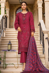 Sada Bahar Stitched 3 Piece Luxury Emb Khaddar Vol-01 Suit-LEK-27-Magenta