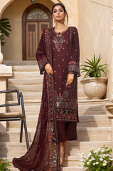 Sada Bahar Stitched 3 Piece Luxury Emb Spring Vol-05 Collection'2025-MKB-32-Brown