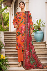 Sada Bahar Stitched 3 Piece Printed Cambric Vol-01 Suit-244-ORANGE