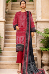 Sada Bahar Stitched 3 Piece Printed Lawn Vol-01 Suit-PR-1276-Red