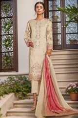 Sada Bahar Stitched 3 Piece Emb Summer Lawn Suit-D-2122-Skin