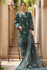 Sada Bahar Stitched 3 Piece Printed Khaddar Vol-02 Suit-D-12-Green