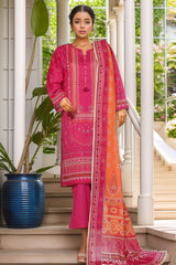 Sada Bahar Stitched 3 Piece Printed Lawn Vol-03 Suit-PR-2724-Dark Pink