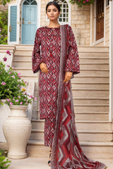 Sada Bahar Stitched 3 Piece Printed Lawn Vol-04 Suit-PR-5292-Red