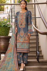 Sada Bahar Stitched 3 Piece Printed Lawn Vol-07 Suit-D-2500-Navy Blue