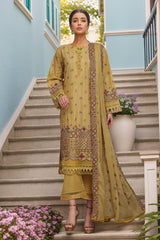 Sada Bahar Stitched 3 Piece Two Tone Chikankari Vol-01 Suit-TCK-Yellow