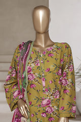 Sada Bahar Stitched 3 Piece Printed Cambric Vol-01 Suit-D-246-Olive