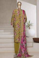Sada Bahar Stitched 3 Piece Printed Cambric Vol-01 Suit-D-246-Olive