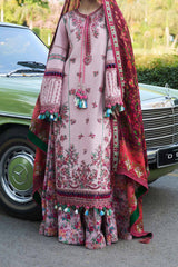 SS Lawn By Hussain Rehar Unstitched 3 Piece Emb Lawn Suit-Sakura