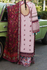 SS Lawn By Hussain Rehar Unstitched 3 Piece Emb Lawn Suit-Sakura