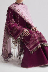 SS Lawn By Hussain Rehar Unstitched 3 Piece Emb Lawn Eid Edit Suit-09-Sangria