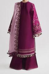 SS Lawn By Hussain Rehar Unstitched 3 Piece Emb Lawn Eid Edit Suit-09-Sangria