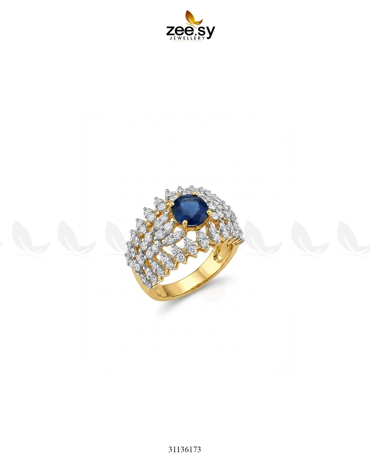 Sapphire Crown Gems Cluster Ring