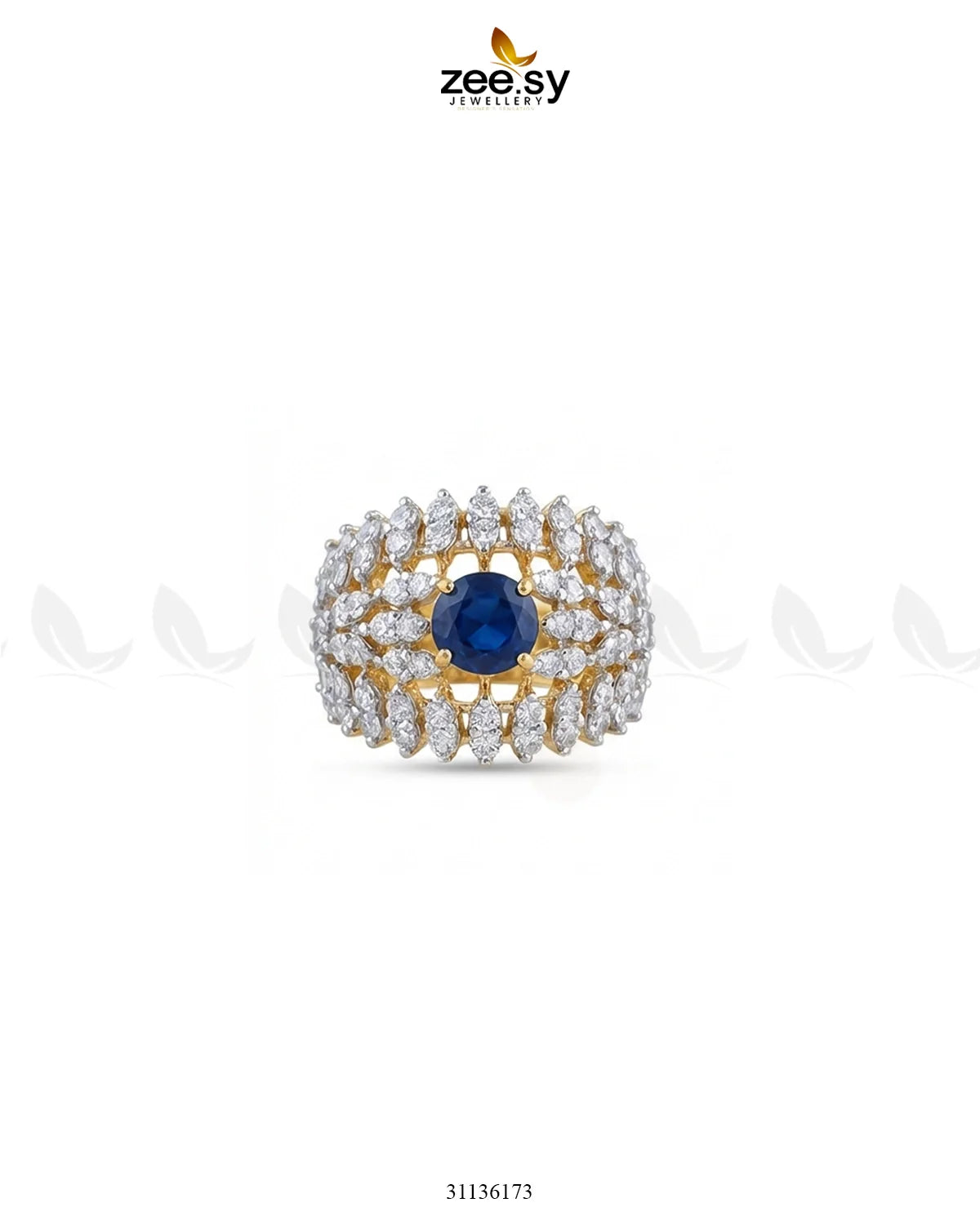 Sapphire Crown Gems Cluster Ring