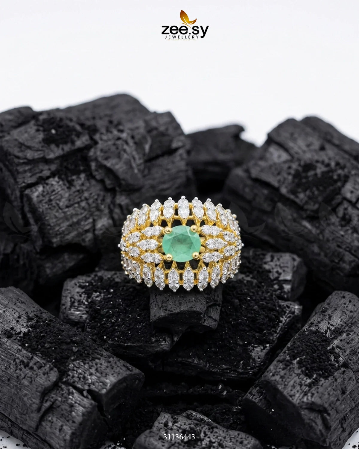 Sapphire Crown Gems Cluster Ring
