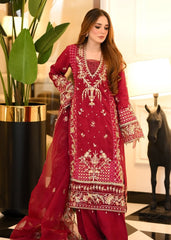 Sardinia Unstitched 3 Piece Formals Collection-Scarlet Dream - Syeda Zahra Raza