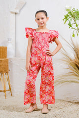 Sprinkles Stitched 1 Piece Summer Jumpsuit Kids Collection'2025-Scarlet Paisley Jumpsuit