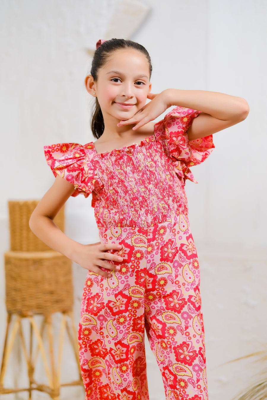 Sprinkles Stitched 1 Piece Summer Jumpsuit Kids Collection'2025-Scarlet Paisley Jumpsuit