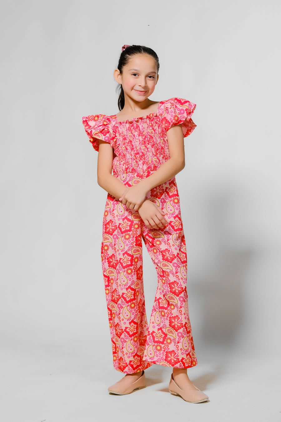 Sprinkles Stitched 1 Piece Summer Jumpsuit Kids Collection'2025-Scarlet Paisley Jumpsuit