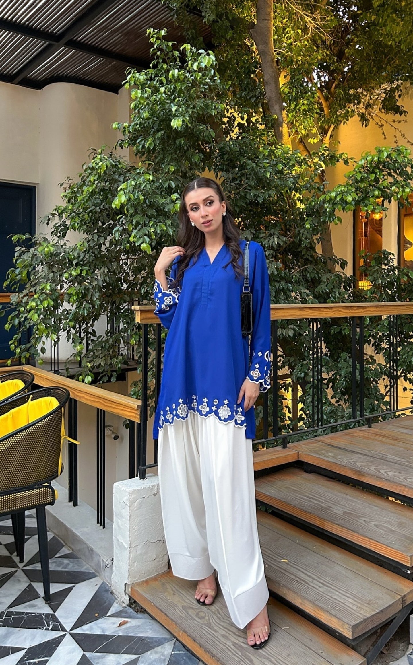 Manahils Stitched Blue Flair