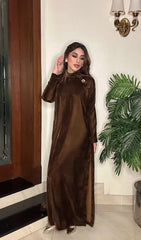 Manahils Stitched Velvet Tunic Shirt (Pay Now)