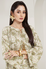 Silk Affair by Madiha Gohar Stitched Summer Suit-Shanghai Leaf Long Shirt